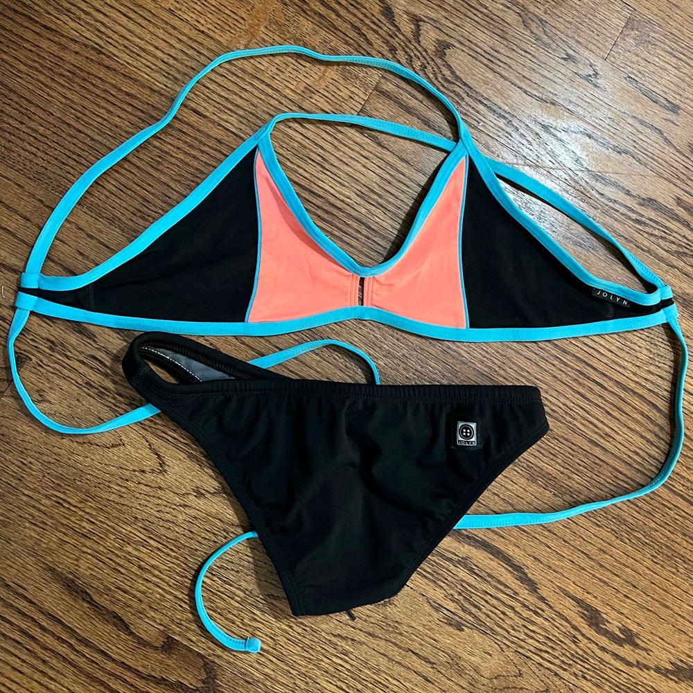 Jolyn Clothing Black, Blue, Orange Bikini Swim